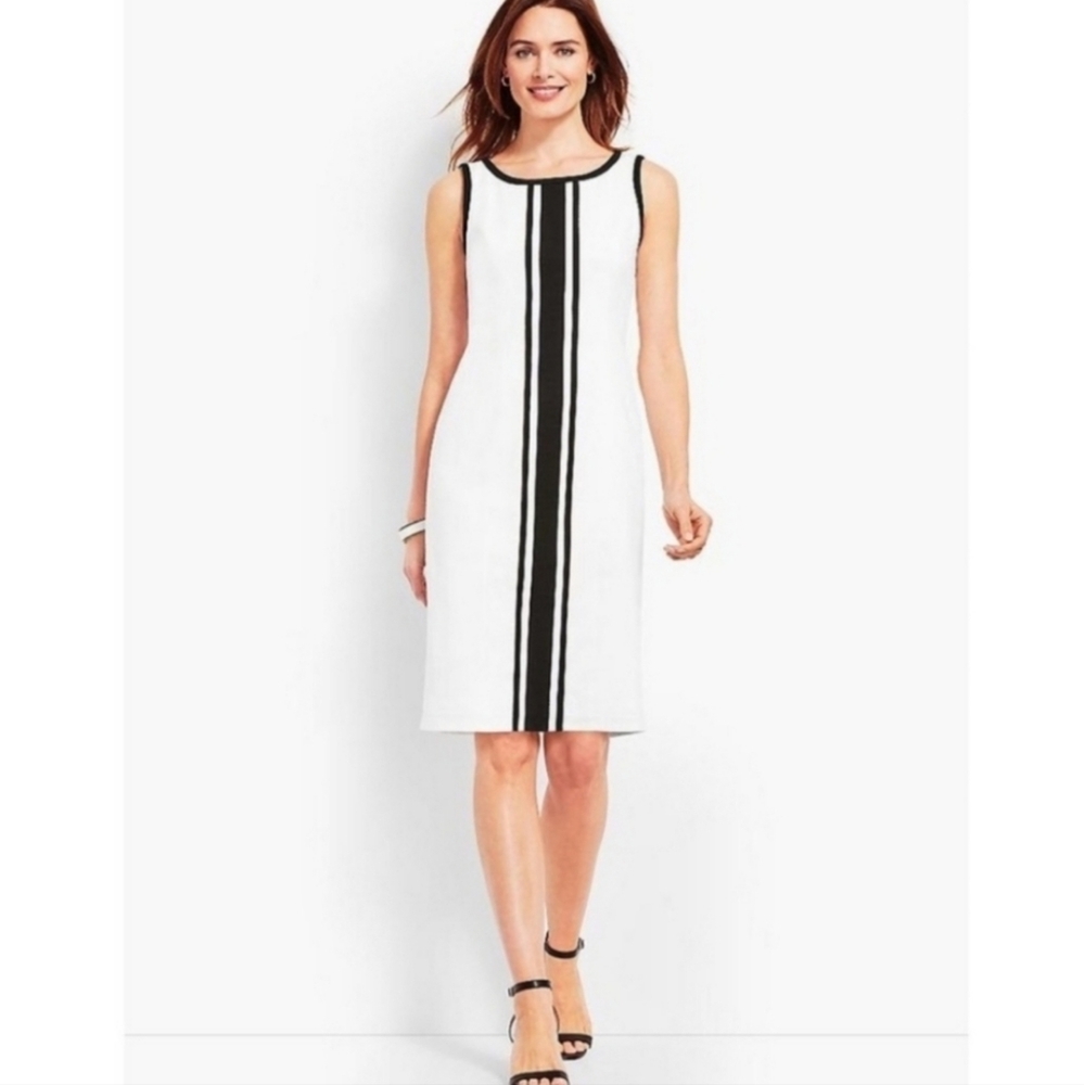 Talbots White & Black Sleeveless Dress